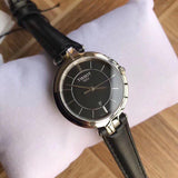 Tissot T Lady Flamingo Black Dial Black Leather Strap Watch For Women - T094.210.16.051.00 Authentic Buy Shop Now