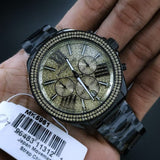 Michael Kors Wren Chronograph Gold Dial Black Steel Strap Watch for Women - MK5961 Authentic Buy Shop Now