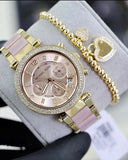 Michael Kors Parker Gold Dial Two Tone Steel Strap Watch for Women - MK6326 Authentic Buy Shop Now