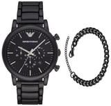 Emporio Armani Luigi Chronograph Black Dial Black Stainless Steel Watch For Men - AR1895 Authentic Buy Shop Now