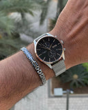 Hugo Boss Associate Black Dial Silver Mesh Bracelet Watch for Men - 1513805 Authentic Buy Shop Now