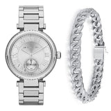 Michael Kors Skylar Silver Dial Silver Steel Strap Watch for Women - MK5866 Authentic Buy Shop Now