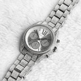 Michael Kors Mini Bradshaw Crystals Silver Dial Silver Steel Strap Watch For Women - MK6454 Authentic Buy Shop Now