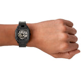 Fossil Inscription Automatic Skeleton Black Dial Black Steel Strap Watch for Men - BQ2574 Authentic Buy Shop Now