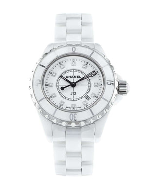 Chanel J12 Diamonds Ceramic White Dial White Steel Strap Watch for Women - J12 H1628 Authentic Buy Shop Now