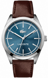 Lacoste Edmonton Blue Dial Brown Leather Strap Watch for Men - 2010889 Authentic Buy Shop Now