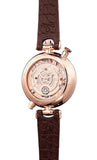 Emporio Armani Meccanico Skeleton Mother of Pearl Dial Brown Leather Strap Watch For Women - AR1993 Authentic Buy Shop Now