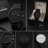 Lacoste 12.12 Chronograph Black Dial Black Silicon Strap Watch for Men - 2011243 Authentic Buy Shop Now