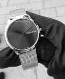 Calvin Klein Minimal Grey Dial Silver Mesh Bracelet Watch for Women - K3M221Y3 Authentic Buy Shop Now