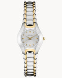 Bulova Classic White Dial Two Tone Steel Strap Watch for Women - 98T84 Authentic Buy Shop Now