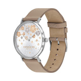 Coach Perry Quartz Silver Dial Brown Leather Strap Watch for Women - 14503326 Authentic Buy Shop Now