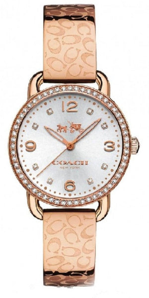 Coach Delancey Silver Dial Rose Gold Steel Strap Watch for Women - 14502355 Authentic Buy Shop Now
