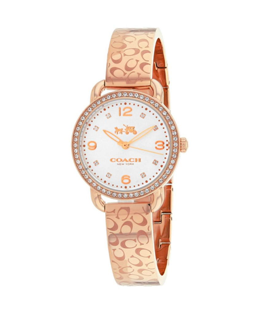 Coach Delancey Silver Dial Rose Gold Steel Strap Watch for Women - 14502355 Authentic Buy Shop Now