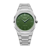 D1 Milano Ultra Thin Moss Green Dial Silver Steel Strap Watch for Men - D1-UTBJ06 Authentic Buy Shop Now
