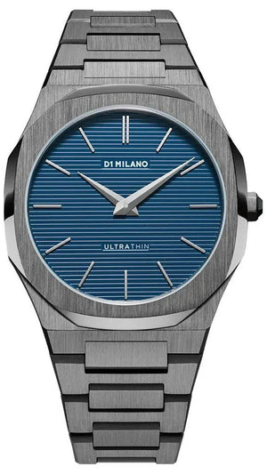 D1 Milano Ultra Thin Blue Dial Gray Steel Strap Watch for Men - D1-UTBJ12 Authentic Buy Shop Now