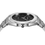 D1 Milano Ultra Thin Black Dial Silver Steel Strap Watch for Men - D1-UTBJ14 Authentic Buy Shop Now
