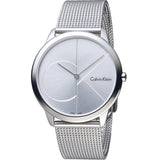 Calvin Klein Minimal Silver Dial Silver Mesh Bracelet Watch for Men - K3M2112Z Authentic Buy Shop Now