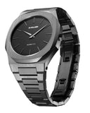 D1 Milano Ultra Thin Re-Gun Black Dial Gray Steel Strap Watch for Men - D1-UTBJ41 Authentic Buy Shop Now