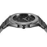 D1 Milano Ultra Thin Black Dial Gray Steel Strap Watch for Men - D1-UTBJ15 Authentic Buy Shop Now