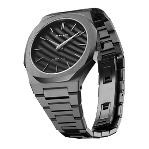 D1 Milano Ultra Thin Black Dial Gray Steel Strap Watch for Men - D1-UTBJ15 Authentic Buy Shop Now