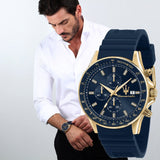 Maserati SFIDA Chronograph Blue Dial Blue Rubber Strap Watch For Men - R8871640004 Authentic Buy Shop Now
