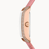 Michael Kors Emery Quartz Diamonds Red Dial Pink Leather Strap Watch For Women - MK2966 Authentic Buy Shop Now