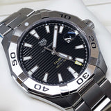 Tag Heuer Aquaracer Automatic Black Dial Silver Steel Strap Watch for Men - WAY2010.BA0927 Authentic Buy Shop Now