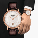 Tissot Carson Premium Powermatic 80 White Dial Brown Leather Strap Watch For Men - T122.407.36.031.00 Authentic Buy Shop Now