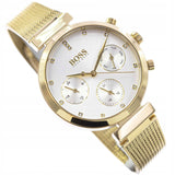 Hugo Boss Flawless White Dial Gold Mesh Bracelet Watch for Women - 1502552 Authentic Buy Shop Now