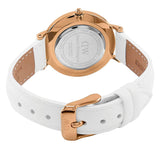 Daniel Wellington Classic Petite Bondi Black Dial White Leather Strap Watch For Women - DW00100285 Authentic Buy Shop Now