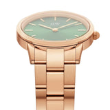 Daniel Wellington Iconic Link Emerald Green Dial Rose Gold Steel Strap Watch For Women - DW00100421 Authentic Buy Shop Now
