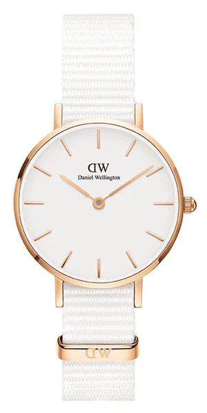 Daniel Wellington Petite Dover Quartz White Dial White NATO Strap Watch For Women - DW001000313 Authentic Buy Shop Now
