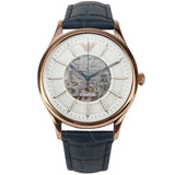 Emporio Armani Meccanico Automatic White Dial Blue Leather Strap Watch For Men - AR1947 Authentic Buy Shop Now