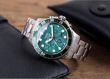 Fossil FB-03 Chronograph Green Dial Silver Steel Strap Watch for Men - FS5726 Authentic Buy Shop Now