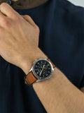 Fossil Forrester Chronograph Blue Dial Brown Leather Strap Watch for Men - S5607 Authentic Buy Shop Now