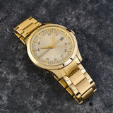 Armani Exchange Hampton Chronograph Gold Dial Gold Steel Strap Watch For Men - AX2415 Authentic Buy Shop Now