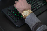 Fossil Garrett Chronograph Gold Dial Gold Steel Strap Watch for Men - FS5772 Authentic Buy Shop Now