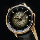Mido Commander Automatic Black Dial Black Leather Strap Watch For Men - M021.407.36.411.00 Authentic Buy Shop Now