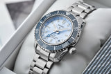 Seiko Prospex Limited Edition Automatic GMT Glacier Blue Dial Silver Steel Strap Watch For Men - SPB385J1 Authentic Buy Shop Now