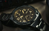 Fossil Bronson Chronograph Black Dial Black Steel Strap Watch for Men - FS5712 Authentic Buy Shop Now