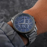 Armani Exchange Banks Chronograph Blue Dial Grey Steel Strap Watch For Men - AX1731 Authentic Buy Shop Now
