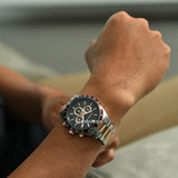 Michael Kors Layton Chronograph Black Dial Two Tone Steel Strap Watch For Men - MK8913 Authentic Buy Shop Now