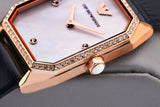 Emporio Armani Gianni T Bar Quartz Mother of Pearl Dial Blue Leather Strap Watch For Women - AR11466 Authentic Buy Shop Now