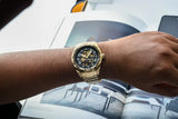 Fossil Bronson Automatic Skeleton Black Dial Gold Steel Strap Watch for Men - ME3257 Authentic Buy Shop Now
