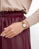 Emporio Armani Gianni T-Bar Mother of Pearl Dial Rose Gold Steel Strap Watch For Women - AR11316 Authentic Buy Shop Now