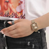 Armani Exchange Lola Quartz Gold Dial Gold Mesh Strap Watch For Women - AX5801 Authentic Buy Shop Now
