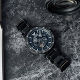 Emporio Armani Meccanico Automatic Black Dial Black Steel Strap Watch For Men - AR60054 Authentic Buy Shop Now