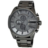 Diesel Mega Chief Chronograph Grey Dial Grey Steel Strap Watch for Men - DZ4282 Authentic Buy Shop Now
