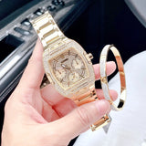 Guess Phoenix Multifunction Crystals Gold Dial Gold Steel Strap Watch For Men - GW0094G2 Authentic Buy Shop Now