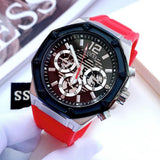 Guess Momentum Black Dial Red Rubber Strap Watch for Men - GW0263G3 Authentic Buy Shop Now